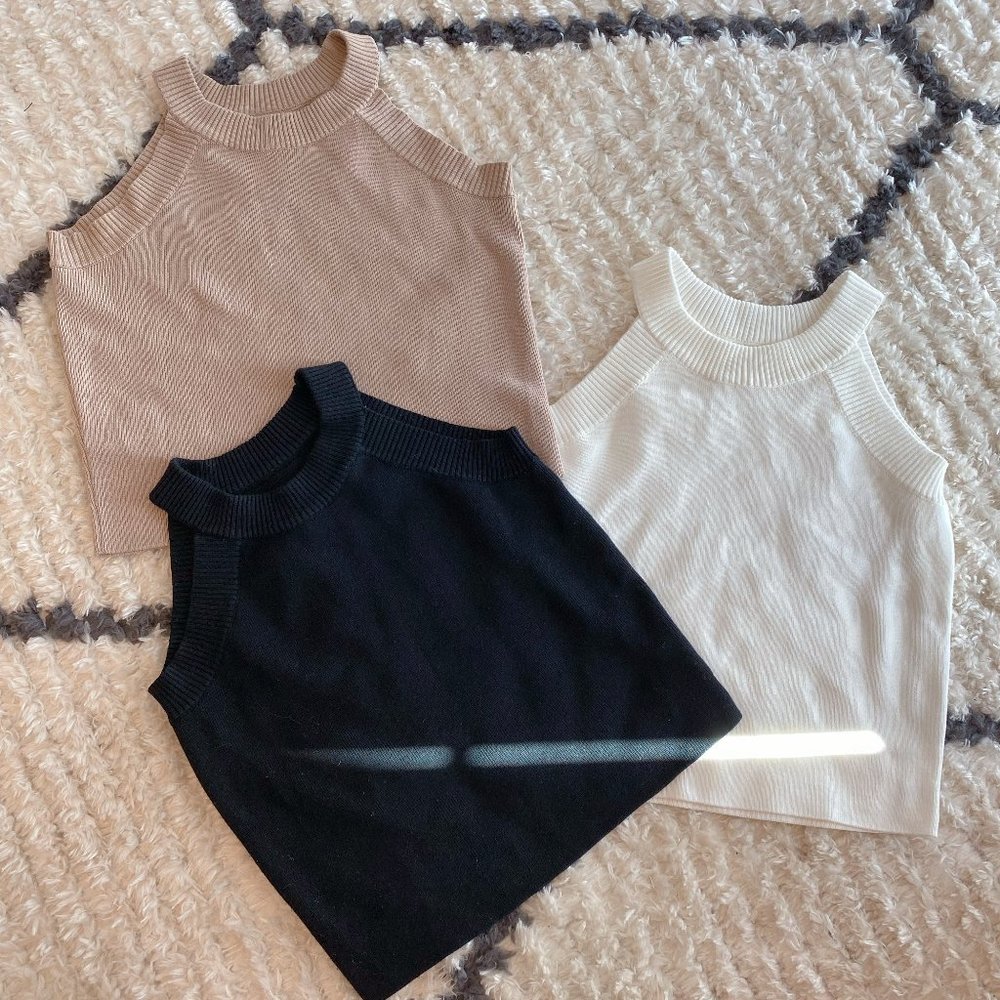 3-pack vests crop top